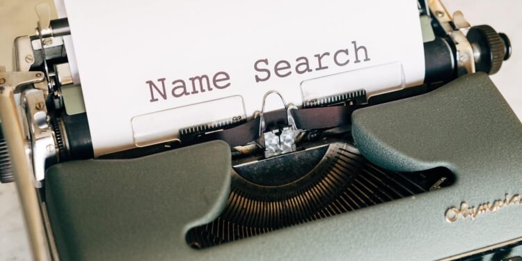 Name Search text written inside a Typing machine